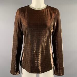 JIGSAW Size 6 Rust Metallic Viscose Blend Dress Top